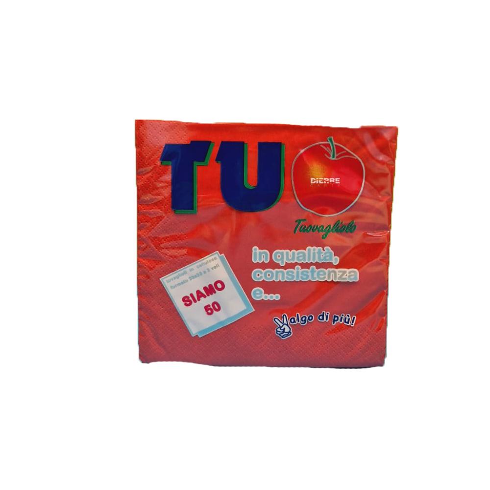 Tovaglioli 33x33 Rosso pz 50
