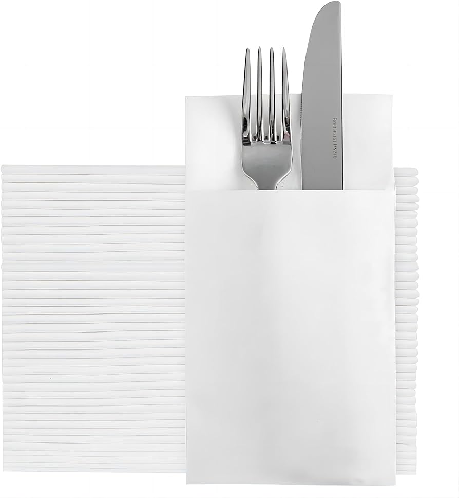 Tovaglioli con tasca 40x30 bianchi