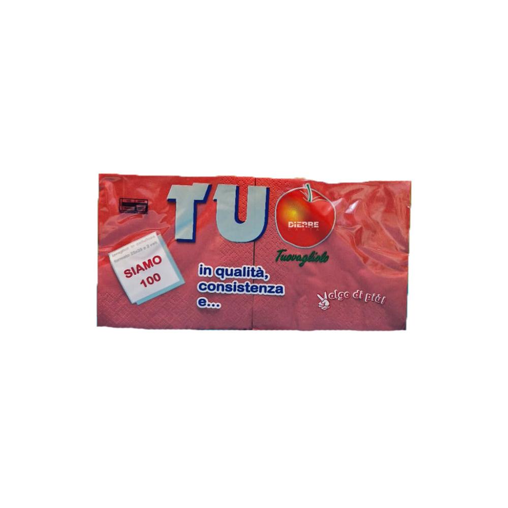 Tovaglioli 25x25 Rosso pz 100