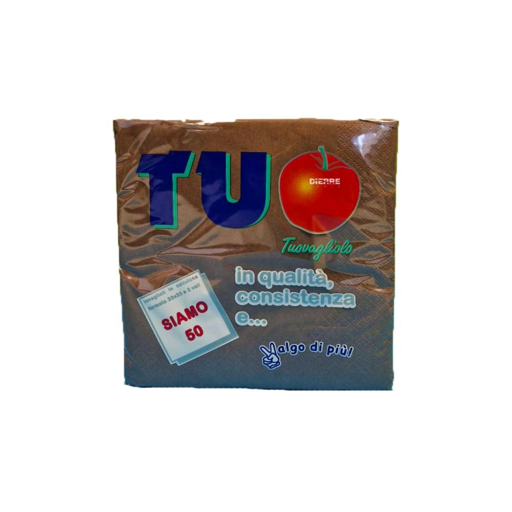 Tovaglioli 33x33 Marrone pz 50