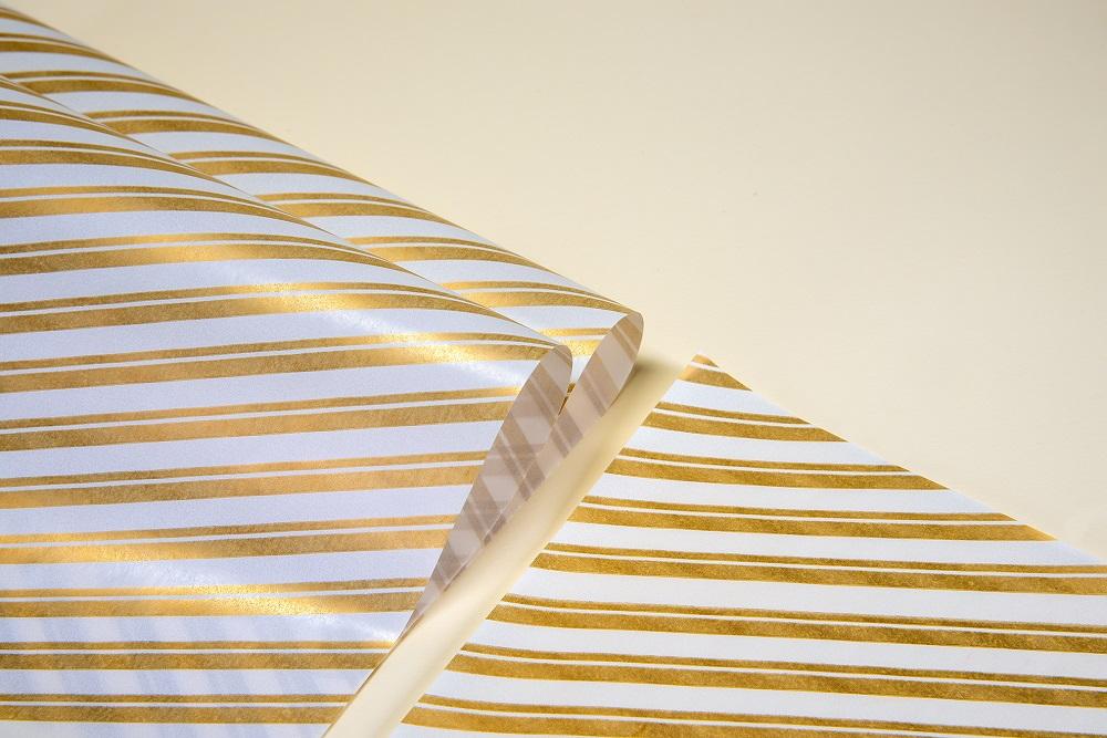 Carta pelleaglio righe oro 75x100 cm