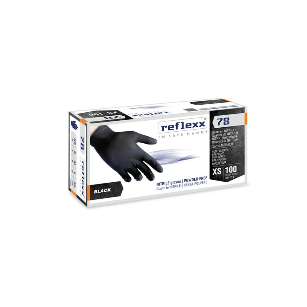 Reflex 78 - Nitrile neri senza polvere pezzi 100