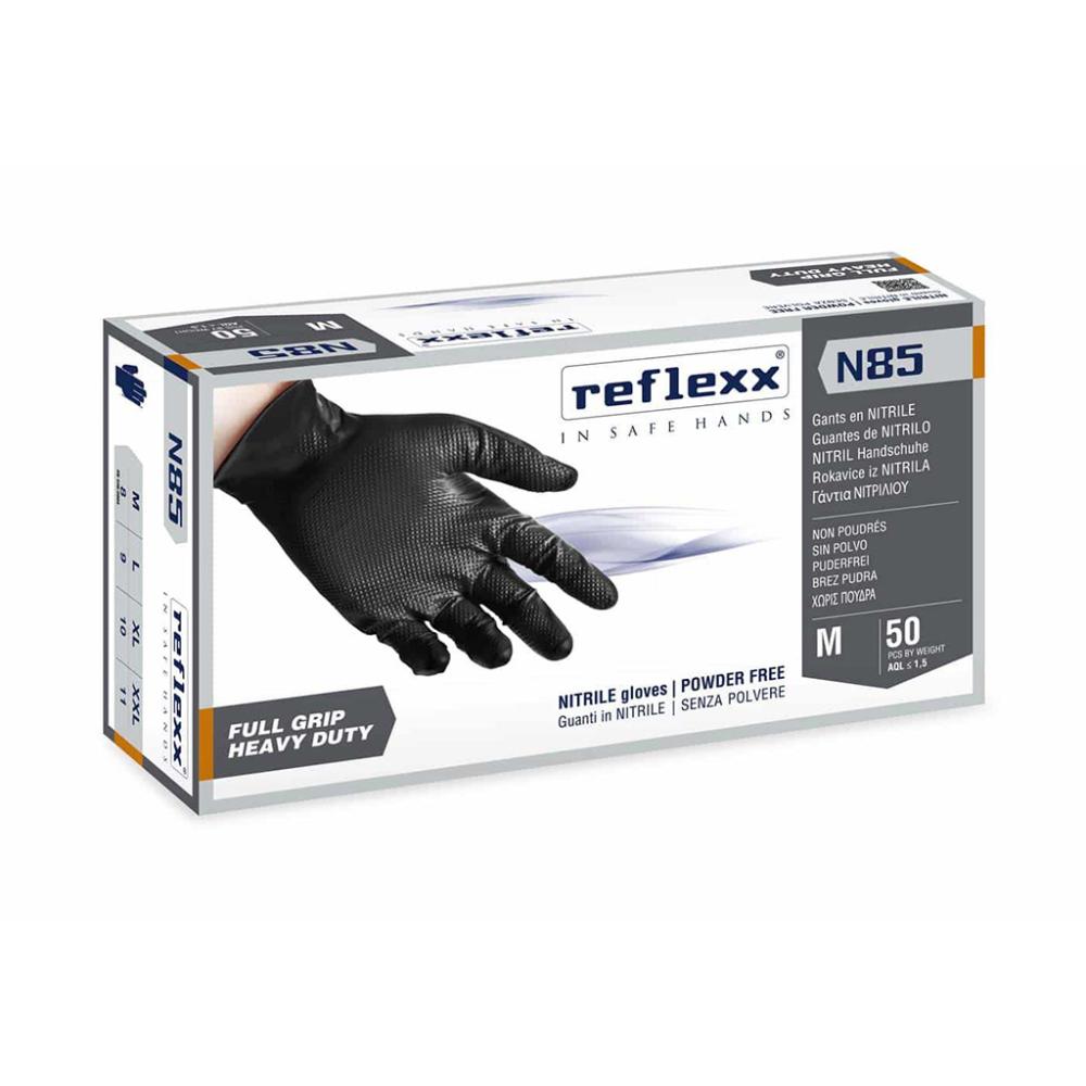 Reflex n85 - nitrile nero puntinato pezzi 50